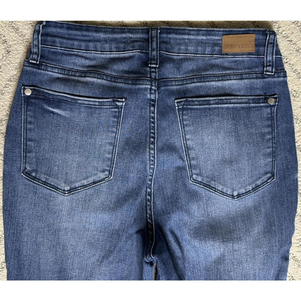 Judy Blue High Rise Flare Fit Jeans Womens 27 Medium Wash Y2K 90s Blue Denim - Picture 5 of 8